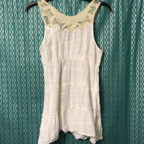 Free People white and cream tank with silver sz 6 - Picture 4 of 7